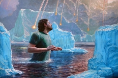 Self Portrait as Giant Walking in Moonlight